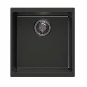 Aqu Matte Black Granite Quartz Stone Kitchen Sink Single Bowl